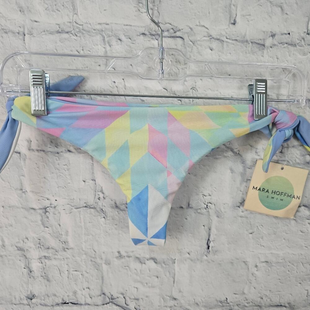 Mara Hoffman side tie bikini botton Sz S swimsuit reversable A8C